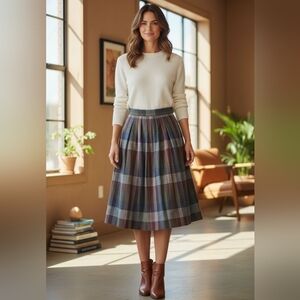 Plaid Midi Skirt